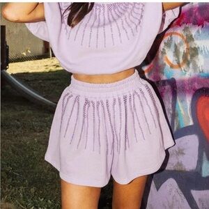 QUEEN OF SPARKLES Lavender Athletic Shorts